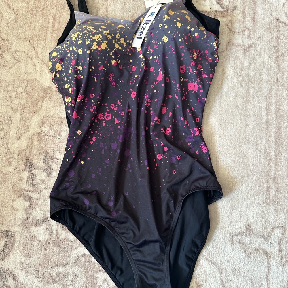 Black and Pink Women's One Piece Swimsuit